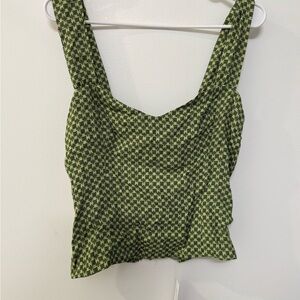 Green Houndstooth Women's Top